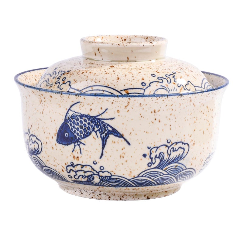 Whitenesser Ramen Bowl with Lid Japanese Style 254 OZ Big Ceramic Bowls with Lid and for Soup Rice Noodle and Porridge Microwave Oven Safety
