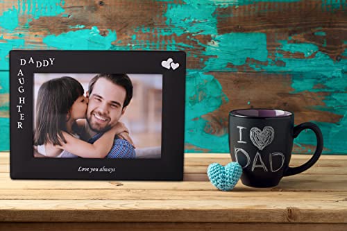 LEADEX Daddy & Daughter Love You Always Gift for Dad from Daughter, Black Metal Engraved 4 by 6 inch Horizontal - Image 5