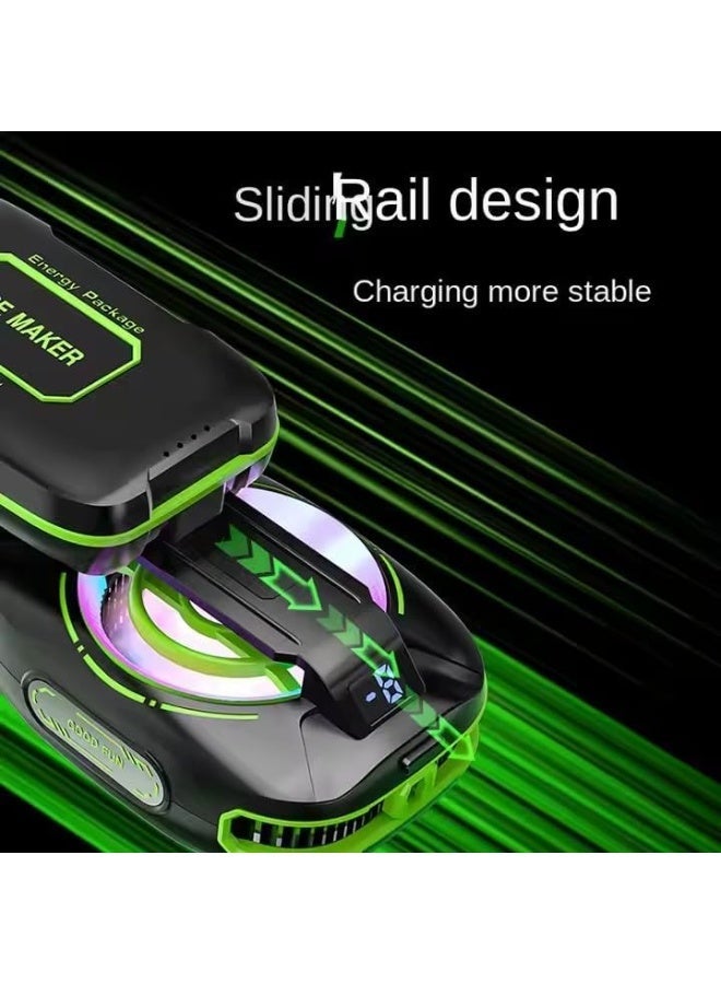 مبرد الهاتف المحمول – مروحة تبريد شبه موصل متطورة مع بطارية 3000mAh، شحن لاسلكي مغناطيسي، شاشة رقمية، 3 أوضاع تبريد، تشغيل فائق الهدوء 25dB، شحن Type-C، جهاز تبريد للهواتف الذكية والألعاب لمنع ارتفاع درجة الحرارة - Image 4