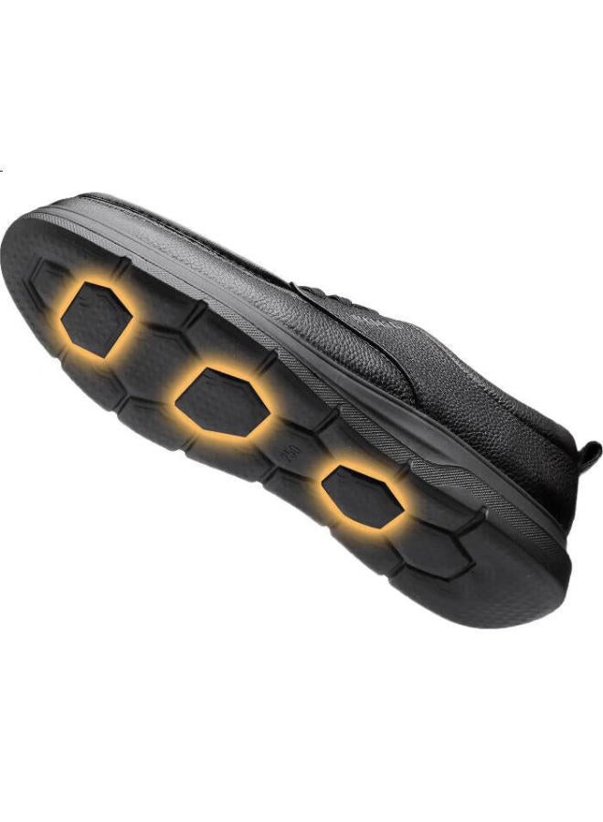 Strongman Qiangren Business Leather Shoes For Men, Top-Grain Cowhide, Soft Sole, Commuter Leather Shoes, Breathable Casual Men'S Shoes, Jda351332, Black, Size 40 - Image 2