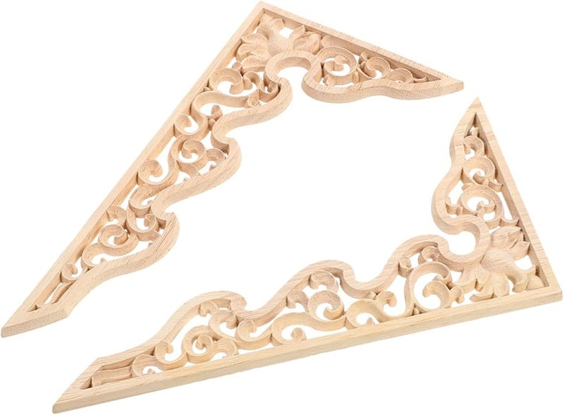 كابيلوك 2 قطعة كلاسيكية زهرية خشبية منقوشة ملصقات لأبواب الأثاث تطبيقات زخرفية - Image 1