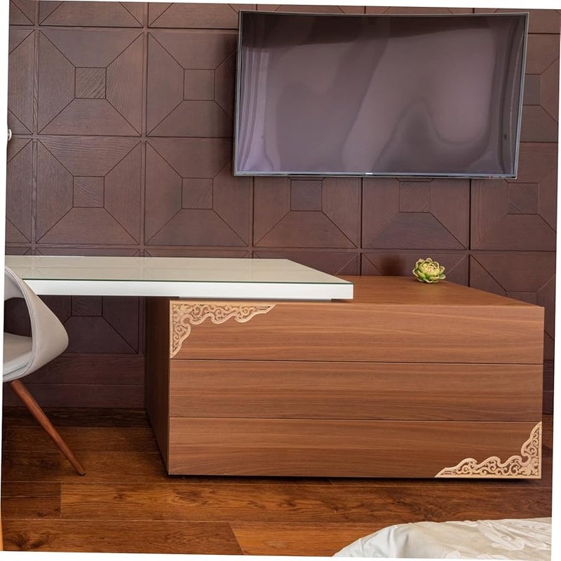 كابيلوك 2 قطعة كلاسيكية زهرية خشبية منقوشة ملصقات لأبواب الأثاث تطبيقات زخرفية - Image 4