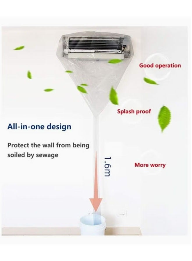 Split Air Conditioner Cleaning Bag,AC Unit Dust Washing Clean Cover Kit with Water Pipe,Wall Mounted Air Conditioning Protector Service Bag - Image 5