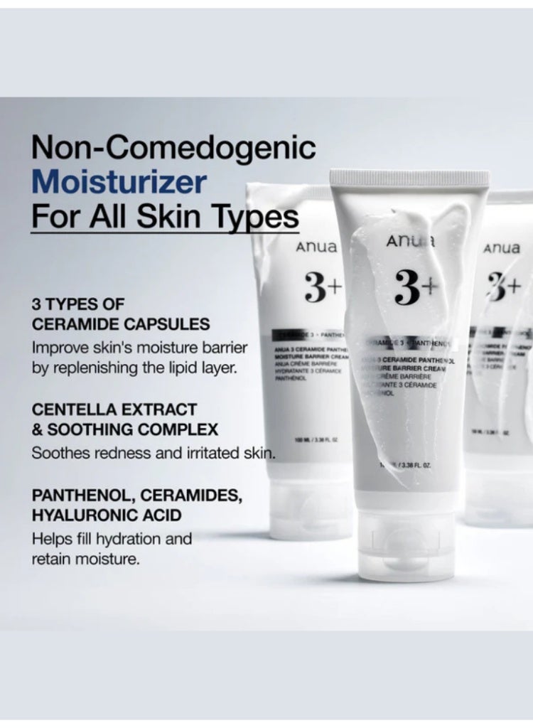 Anua 3 Ceramide Panthenol Moisture Barrier Cream for Deep Hydration, Barrier Repair & Soft Healthy-Looking Skin 100mlml - Image 3