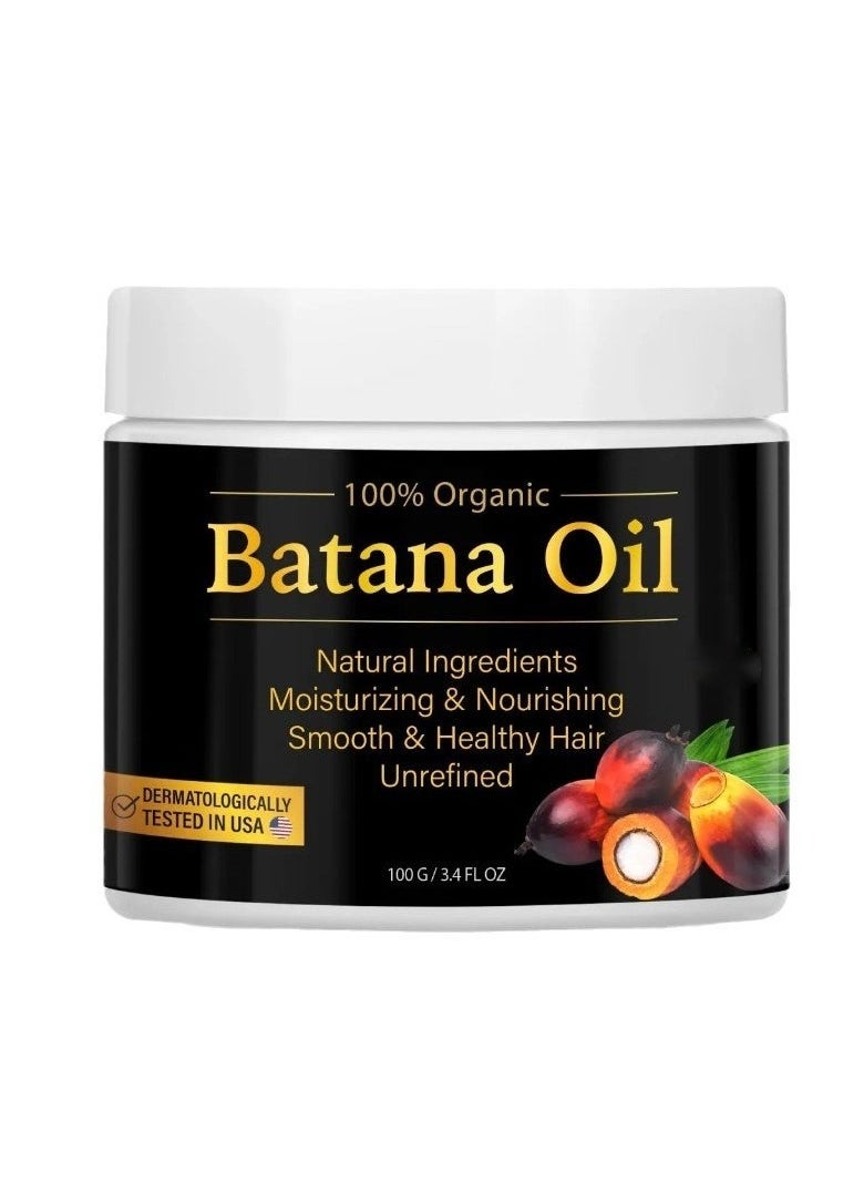 Organic 100% Natural Batana Oil for Hair Growth by , Organic, Unrefined Batana Oil for Visibly Thicker and Stronger Hair, Dr Sebi Approved, for all Hair Types （3.4oz/100ml)  - Image 1