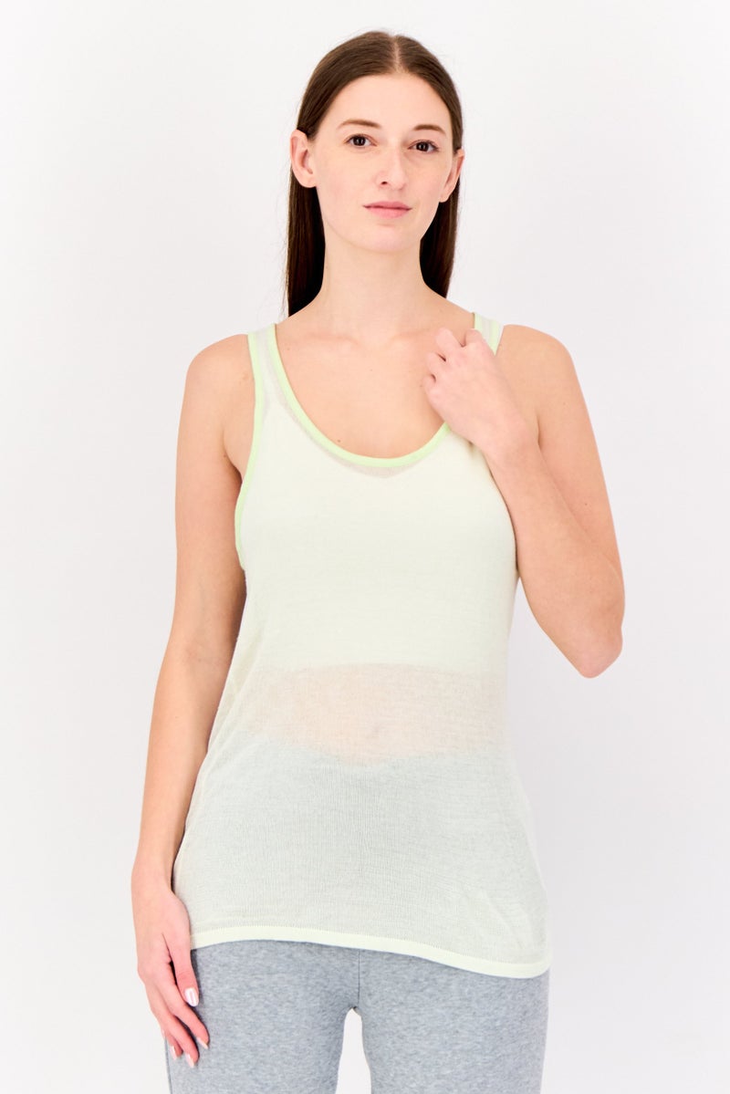 Reebok Women Sportswear Fit Sleeveless Yoga Tank Top, Mint Green - Image 1