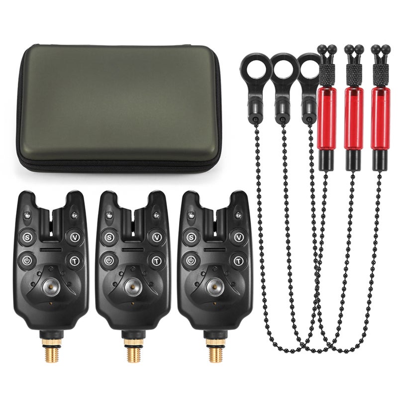 COONOR Fishing Bite Alarms Chain Alert Swinger Set Digital Fishing Alarm Kit LED Alarm Indicator Alert Fishing Swinger Fishing Tackle with Zippered Box - Image 2