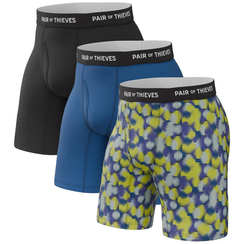 Pair of Thieves Super Fit Long Boxer Briefs for Men - Ultra Soft, Breathable, Quick-Dry Underwear 4-Way Stretch (3 Pack) - Image 1