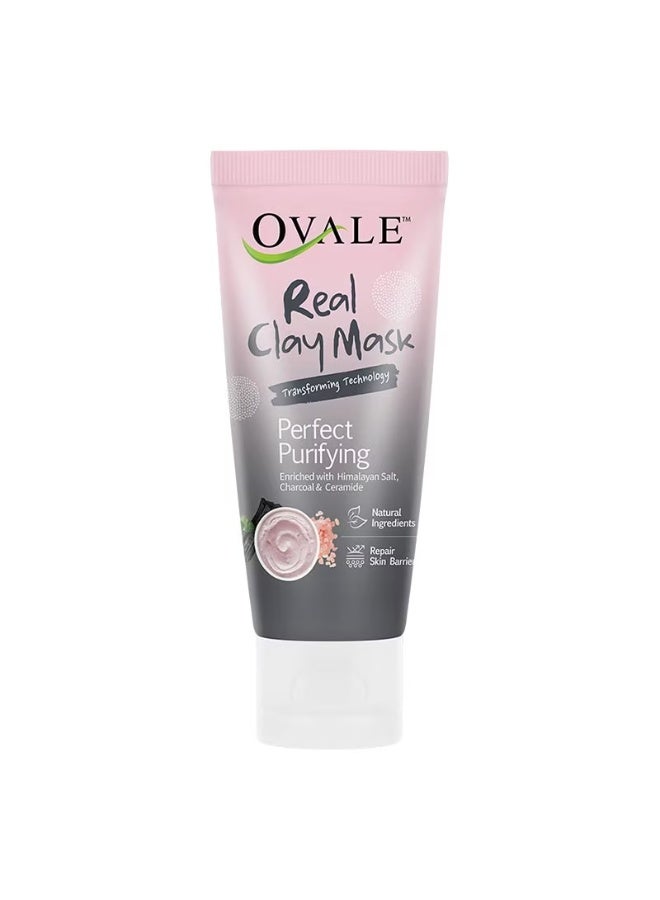 Ovale Real Clay Mask Perfect Purifying 50g Tube, Purifying & Deep Cleansing Clay Mask for Fresh, Smooth Skin - Image 1