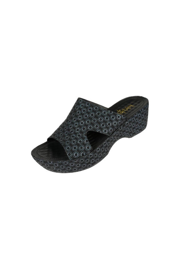 Michelle Morgan 092-2765 Michelle Morgan Ladies Wedge Heel Sandals 314RJ959 Black - Image 3