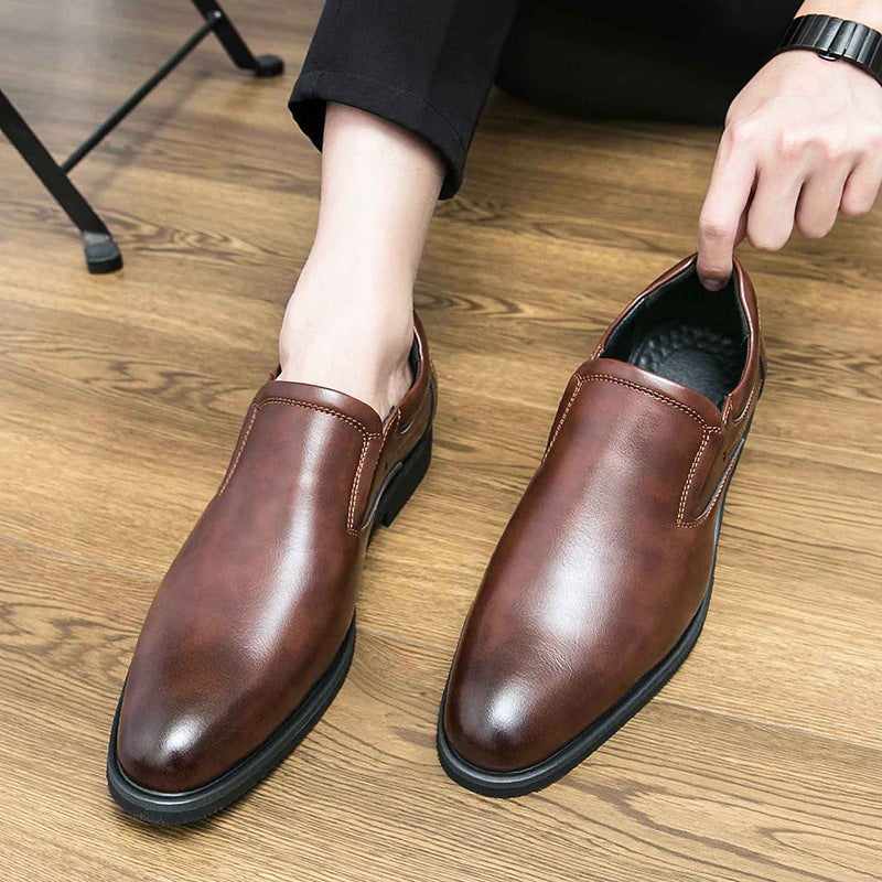 2024 Plus Size Men'S Shoes Casual Fashion Loafers Business Formal Wear Thick Sole Increased Pointed Leather Shoes Wedding - Image 4