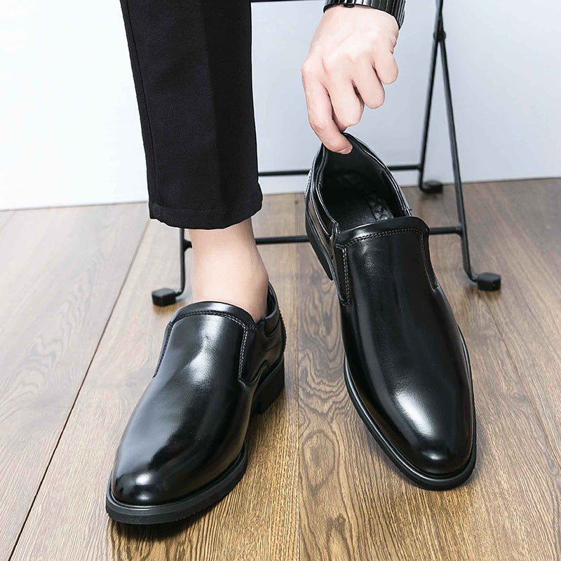 2024 Plus Size Men'S Shoes Casual Fashion Loafers Business Formal Wear Thick Sole Increased Pointed Leather Shoes Wedding - Image 3