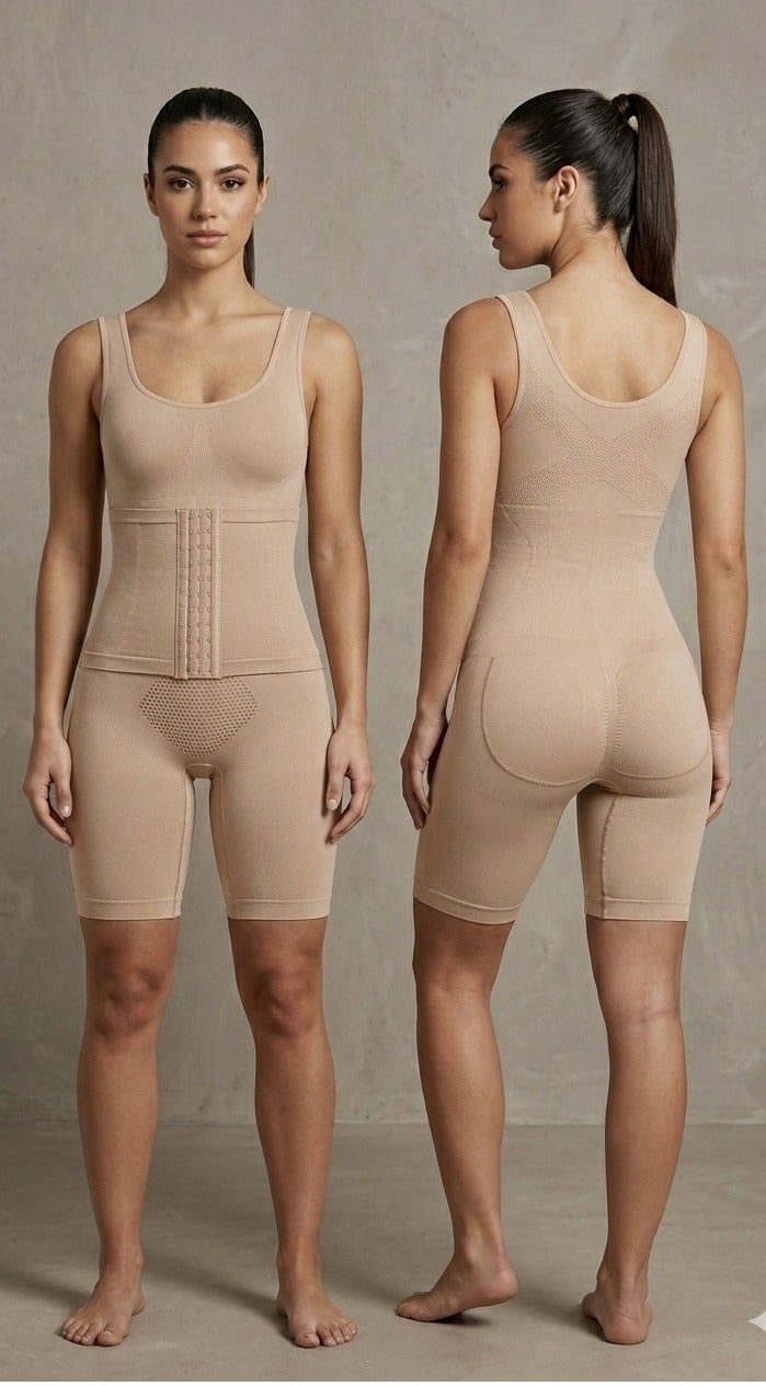 Women's Seamless Shaping Bodysuit with Tummy Control and Adjustable Hooks