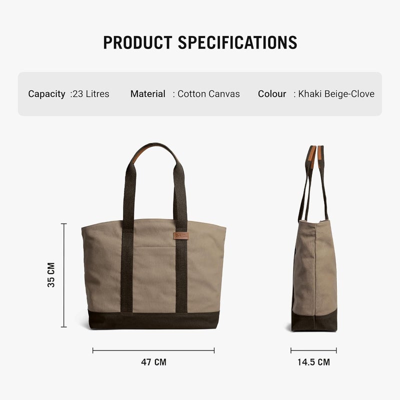 Daily Objects Field Tote Bag |Canvas Tote Shoulder Bag Fits upto 14" Laptop for Women and Men Work & Daily Use |Handcrafted from premium cotton canvas perfect for Work & Daily Use - Image 4