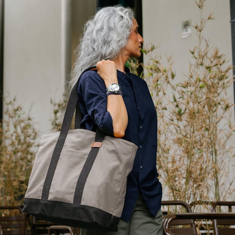 Daily Objects Field Tote Bag |Canvas Tote Shoulder Bag Fits upto 14" Laptop for Women and Men Work & Daily Use |Handcrafted from premium cotton canvas perfect for Work & Daily Use - Image 5