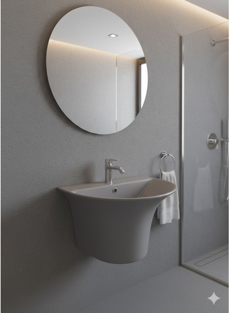 بيور PURE - معلق على الحائط - حوض غسيل للحمام - رمادي غير لامع - Image 1