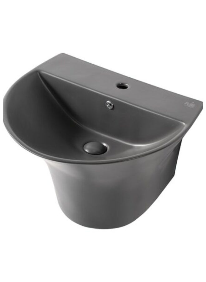 بيور PURE - معلق على الحائط - حوض غسيل للحمام - رمادي غير لامع - Image 2