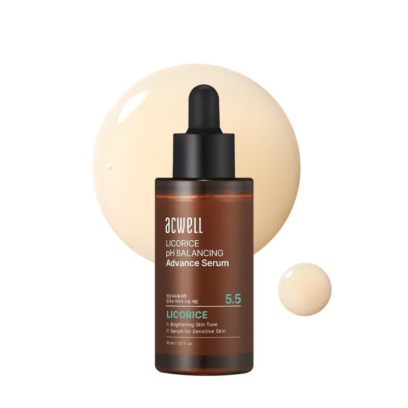 ACWELL Licorice pH Balancing Advanced Facial Serum Ampoule â€“ Dark Spot & Uneven Tone Care with Niacinamide, Lightweight Hydrating Daily Serum for Glass-Skin Glow, 1.01 fl. oz - Image 1