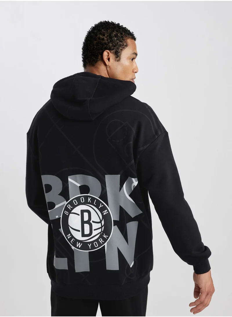 ديفاكتو Man Licensed Brooklyn Nets (Nbabkn1000) Comfort Fit Sweat Shirt