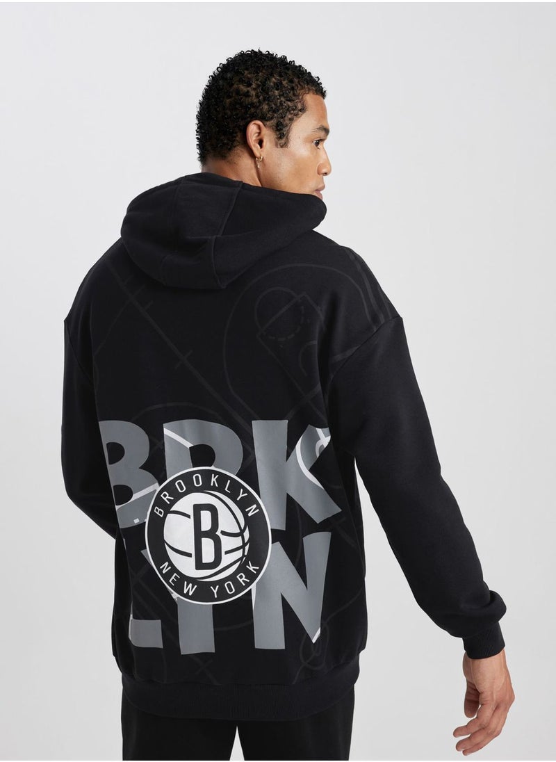 DeFacto Man Licensed Brooklyn Nets (Nbabkn1000) Comfort Fit Sweat Shirt  - Image 2