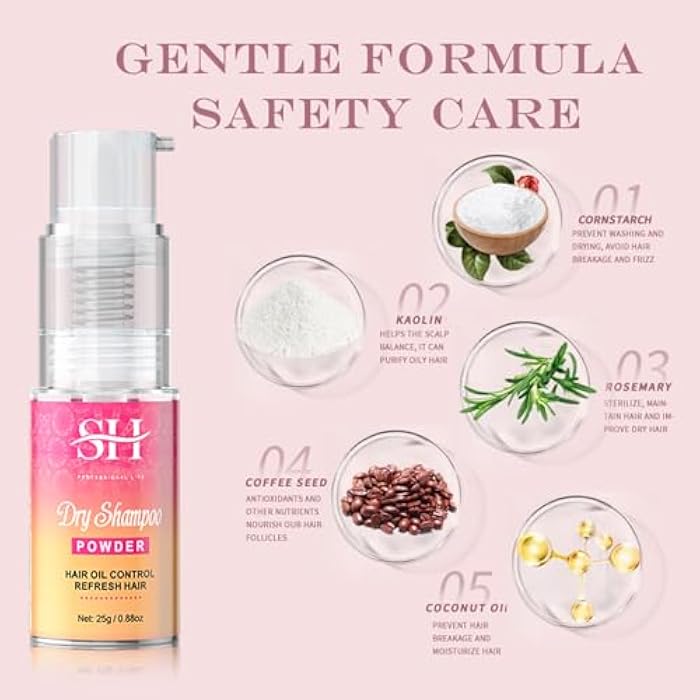 gowwim Dry Shampoo Powder, Volumizing & Texturizing, Talc & Silica Free, Non Aerosol, Natural No White Dust, Fresh Fragrance (0.88 oz) - Image 3