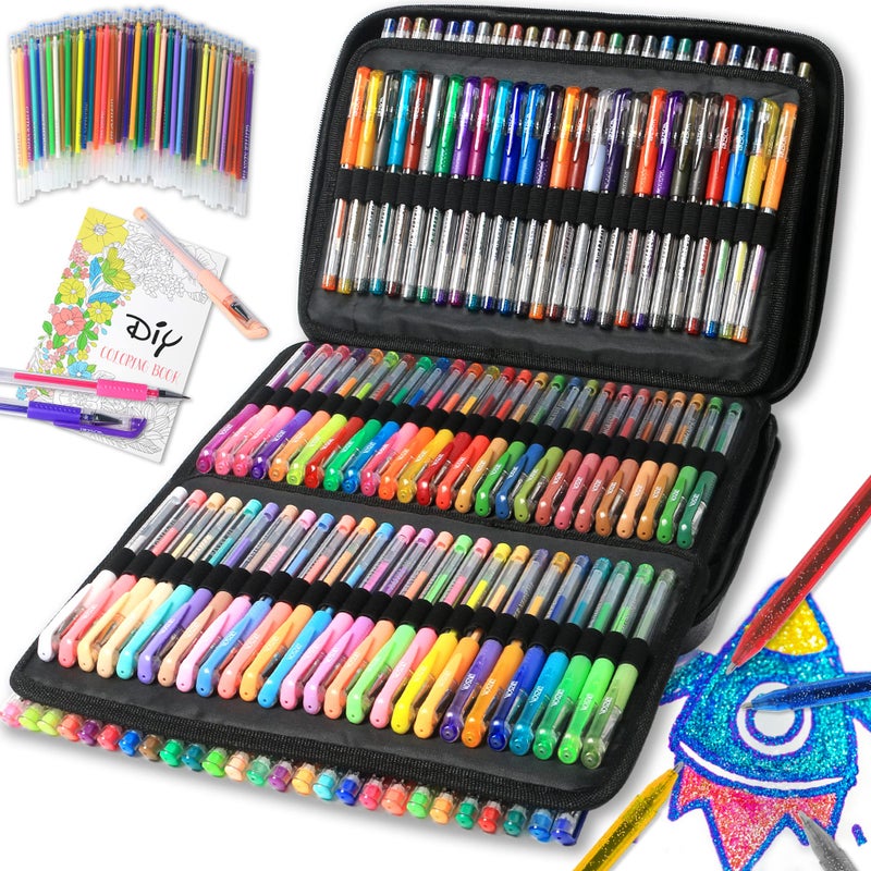 ZSCM QUALITY DECIDES THE FUTURE 320 Pack Gel Pens for Adult Coloring Book, 160 Colors Artist Pens Include 156 Pens, 4 Metallic Sparkle With 160 Refills, Fine Tip Metallic Glitter for Drawing Doodling Art Supplies - Image 1