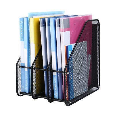 SUKHAD 3 Layer Metal Mesh Magazine Document Holder File Rack, 35.5 X 28.5 X 25 cm, Black - Image 2