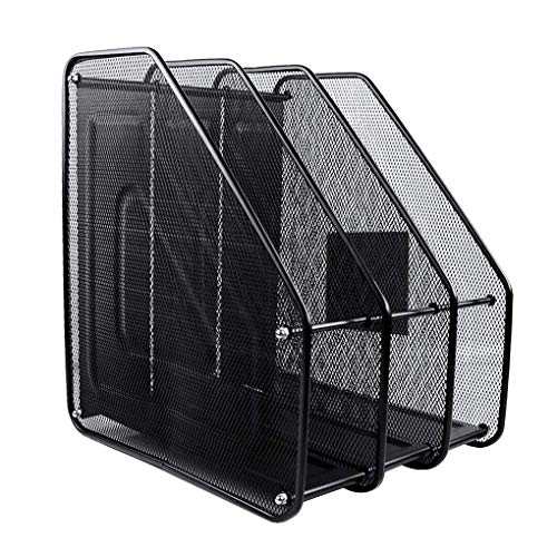 SUKHAD 3 Layer Metal Mesh Magazine Document Holder File Rack, 35.5 X 28.5 X 25 cm, Black - Image 3