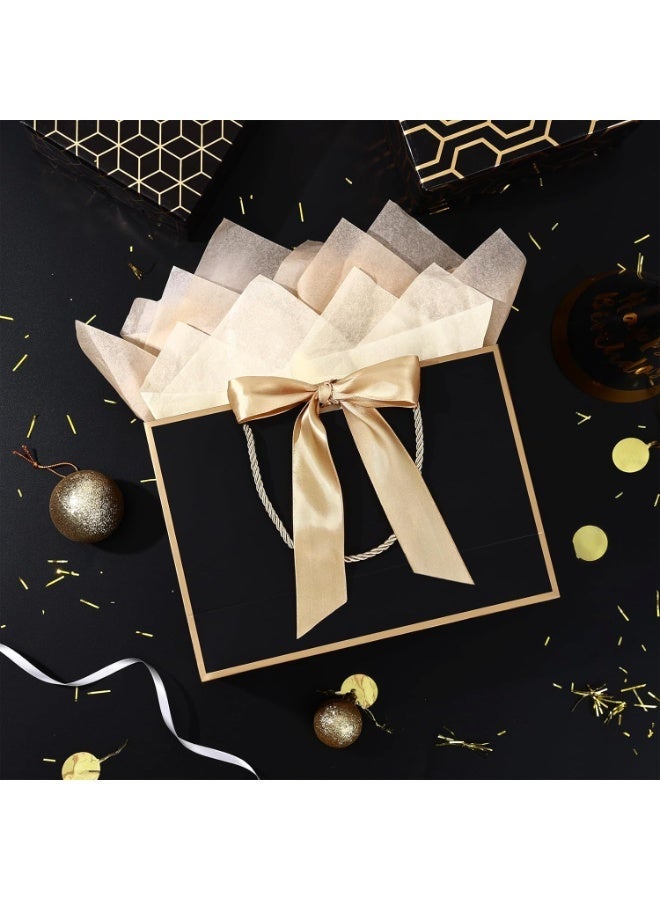 Neox 3 Pcs Black Large Gift Bags, Paper Bags with Ribbon, Greeting Cards and Tissue Paper, Portable Party Bags with Handles, Birthday Gift Bags, Present Bags for Wedding Party, Party Supplies - Image 2