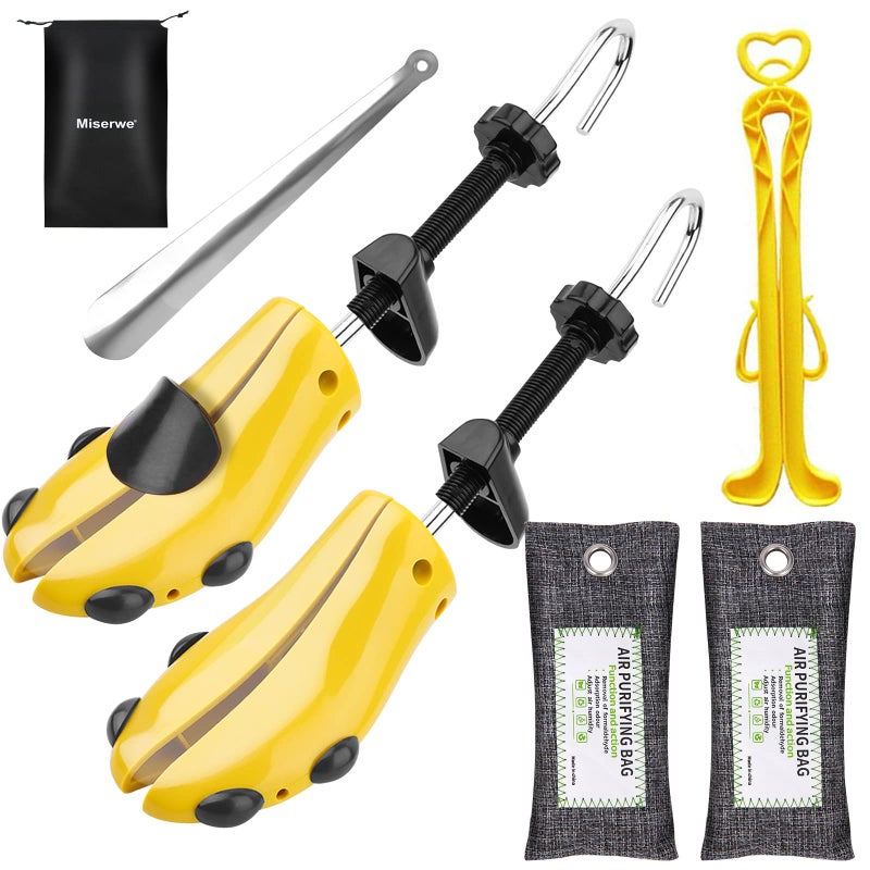MISERWE Shoe Stretcher with Carrying Bag Adjustable Unisex Shoes Stretcher with 2 Air Purifying Bag(S) - Image 1