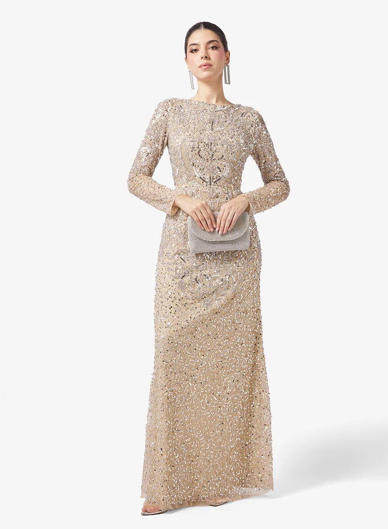 Namshi X  Beaded Embellished Evening Gown for Women | Best Price UAE
