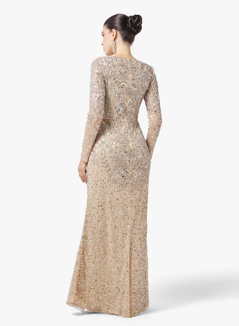Namshi x Beaded Embellished Evening Gown