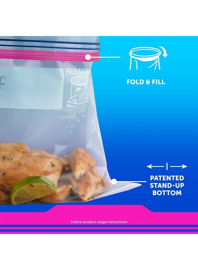 Ziploc Quart Food Storage Bags, Stay Open Design with Stand-Up Bottom, Easy to Fill, 100 Count - Image 2