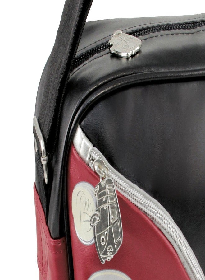 BRISA VW Collection - Volkswagen Shoulder Travel Messenger Bag with VW T1 Bus Campervan Motif (Bus Front/Black) - Image 2