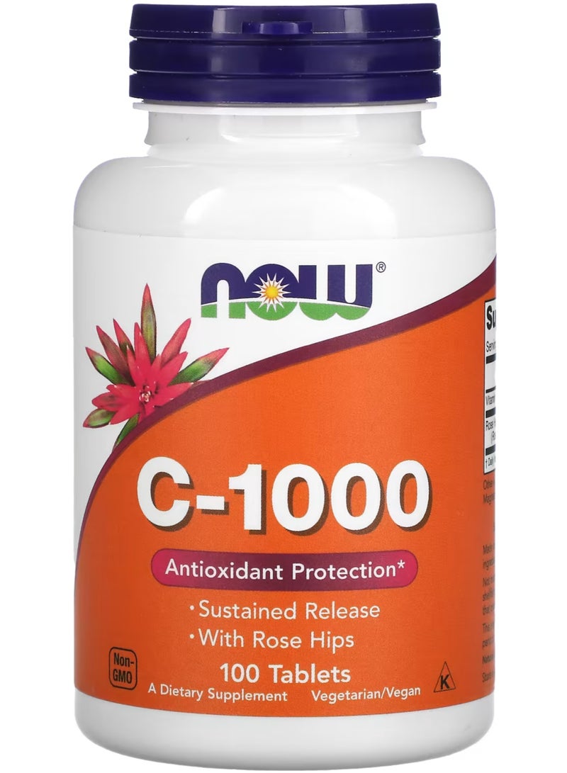 now Vitamin C-1000 Antioxidant Protection Dietary Supplement Sustained Release with Rose hip - 100 Tablet  - Image 1