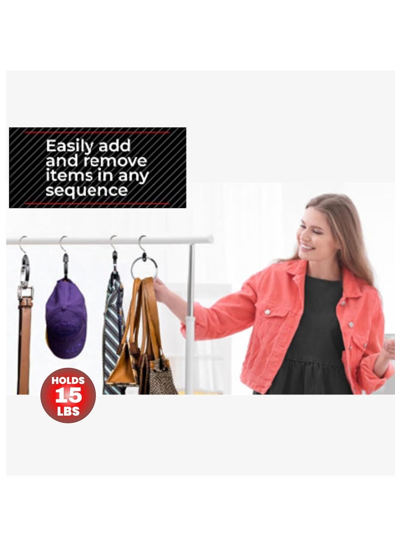 Multi-Purpose Wardrobe Hanger with Swivel Design to Save Closet Space Ideal for Belts, Baseball Hats, Ties and Scarves Multi-Use Stainless Steel - Image 4