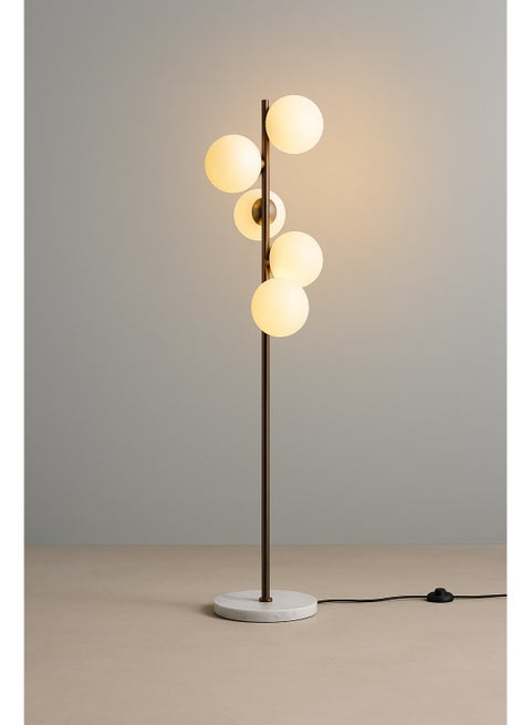 Gold Globo di vetro floor lamp  - 5 globes