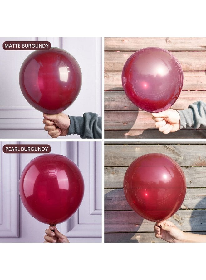 PartyWoo Burgundy Balloons 60 pcs 12 Inch Maroon Gray White Ruby Red Dark Red Grey Helium Balloons for Graduation Christmas Wedding Thanksgiving Memorial Day Baby Shower Birthday Party Decorations - Image 5