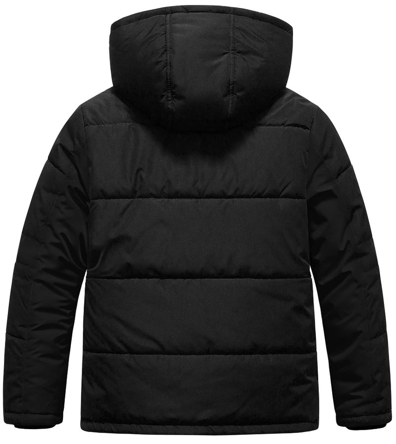 Pursky Boy's Hooded Winter Bubble Coat Warm Puffer Jacket Thicken Quilted Outerwear With Removable Hood Black 8 - Image 2