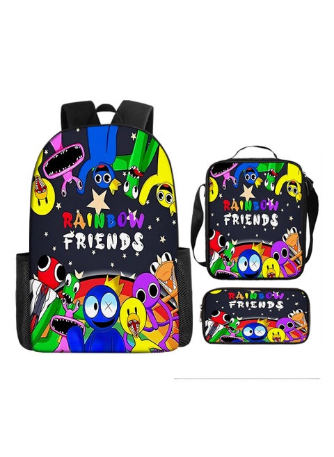 Children's leisure load reducing large capacity printed backpack for elementary school students, 3-piece set