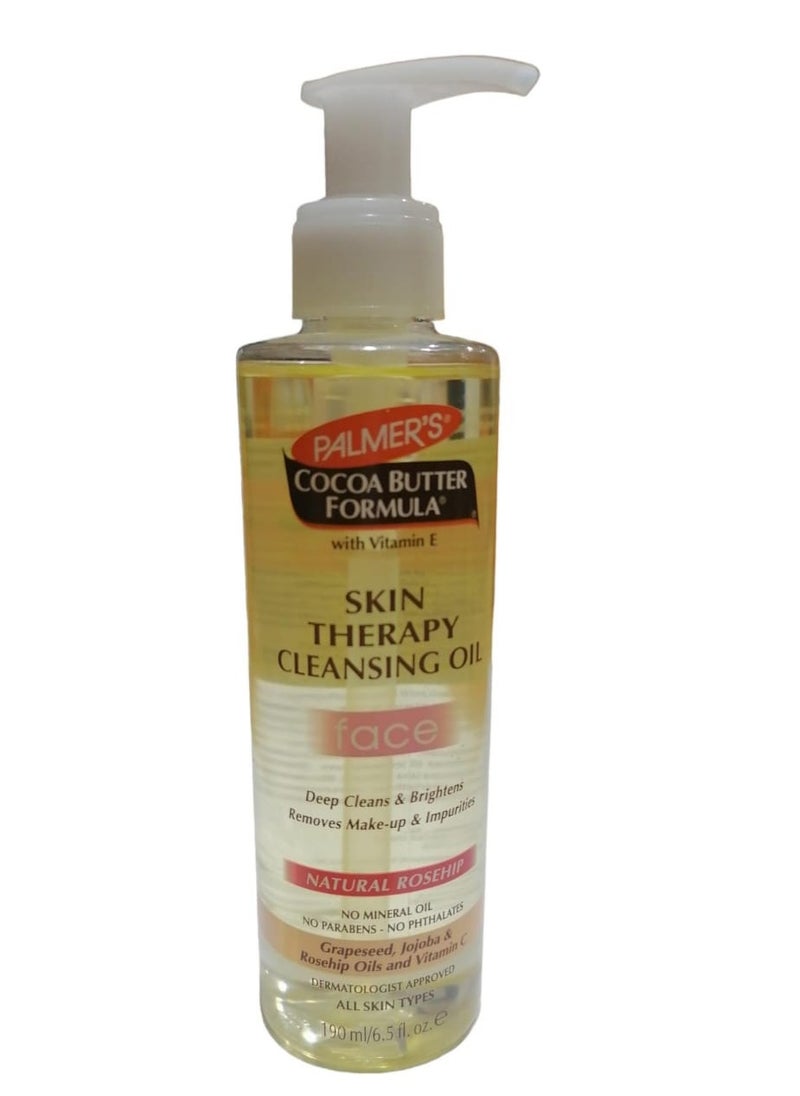 PALMER'S - Cocoa Butter Formula with Vitamin E, Skin Therapy Cleansing Oil, Face, Natural Rosehip,190 ml - Image 1