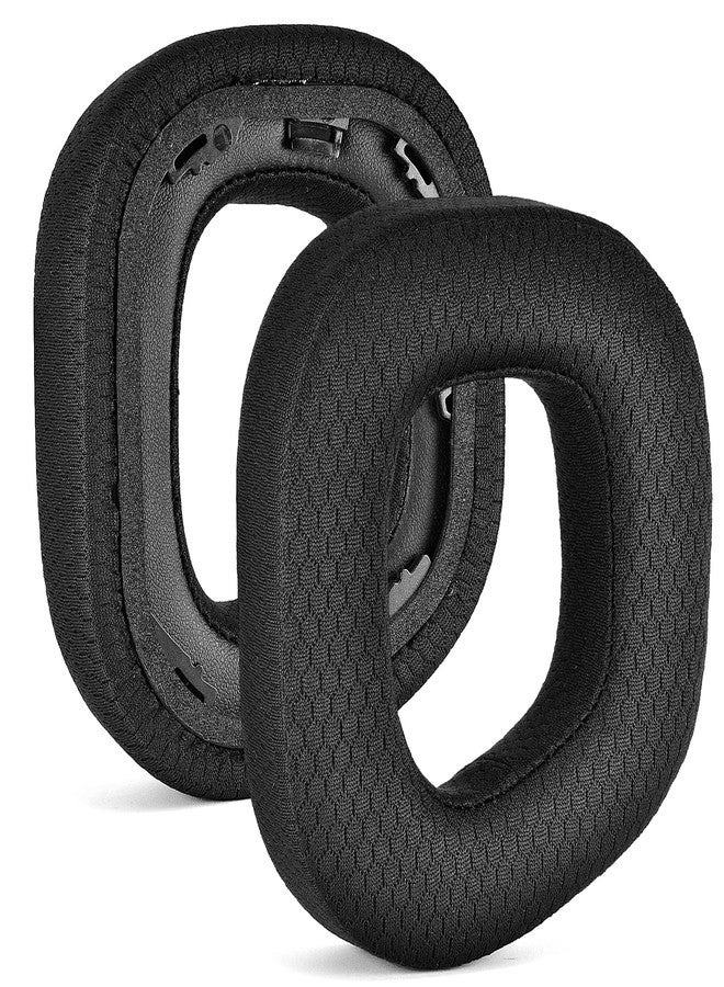 defean وسادات أذن HS80 RGB السميكة - وسادة أذن بديلة متوافقة مع سماعة الرأس Corsair HS80 RGB اللاسلكية، رغوة عازلة عالية الكثافة، سمك إضافي (قماش أسود) - Image 1