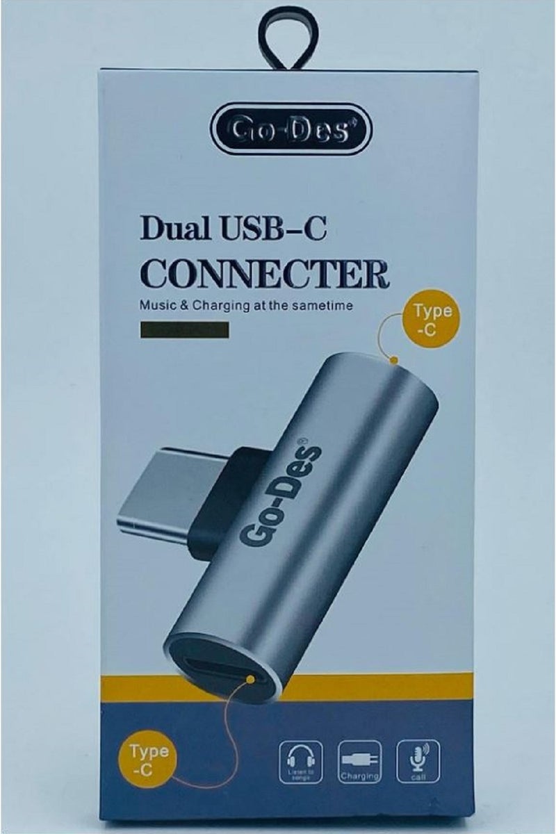 GO-DES Dual USB Connector For Simultaneous Music And Charging - Image 1