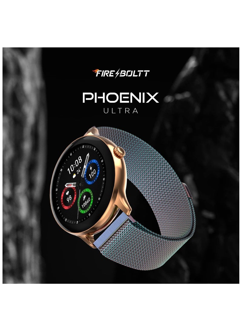 Fire-Boltt - Fire-Boltt Phoenix Ultra Luxury Stainless Steel, Bluetooth Calling Smartwatch, AI Voice Assistant, Metal Body with 120+ Sports Modes, SpO2, Heart Rate Monitoring (Multicolor) - Image 1