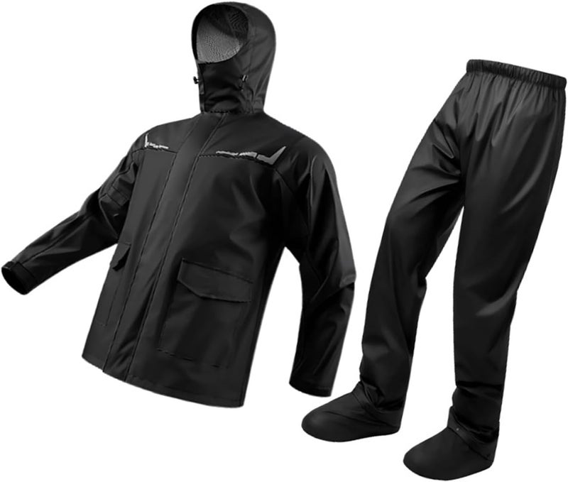Gulf popular simple design Motorcycle Rain Suit, Full Body Rain Gear with Shoe Covers for Men Women Riding Biking Outdoor Activities, 20000mm Rating (XL) Quality guaranteed Organized shipment arrange Year round in stock Detachable clean Cross-location transit friendly build Practical versatile construction Fast intercity distribution Different assemble options Timely planned dispatch Stackable design Nationwide courier network Wide range compatible material Workday cycle fulfillment Affordable purchase options Dense area priority deliver Single & bulk storage compatible Seasonal & permanent compatible Quick delivery Riyadh Jeddah Coast & inland available Remote village delivery cover Multi-market matching options Light precision processed material Store exclusive new item Storage & transit friendly - Image 2