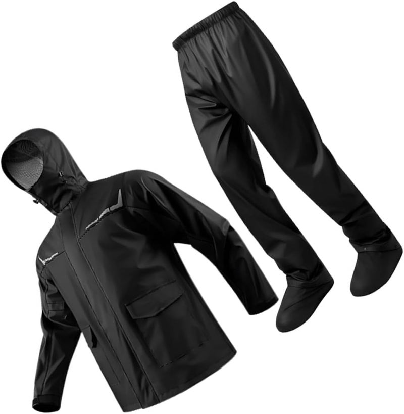 Gulf popular simple design Motorcycle Rain Suit, Full Body Rain Gear with Shoe Covers for Men Women Riding Biking Outdoor Activities, 20000mm Rating (XL) Quality guaranteed Organized shipment arrange Year round in stock Detachable clean Cross-location transit friendly build Practical versatile construction Fast intercity distribution Different assemble options Timely planned dispatch Stackable design Nationwide courier network Wide range compatible material Workday cycle fulfillment Affordable purchase options Dense area priority deliver Single & bulk storage compatible Seasonal & permanent compatible Quick delivery Riyadh Jeddah Coast & inland available Remote village delivery cover Multi-market matching options Light precision processed material Store exclusive new item Storage & transit friendly - Image 3