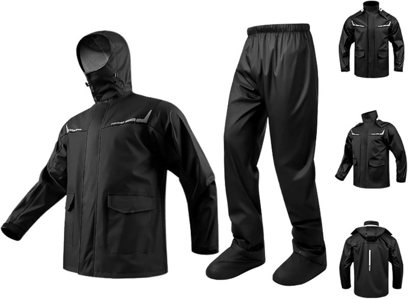 Gulf popular simple design Motorcycle Rain Suit, Full Body Rain Gear with Shoe Covers for Men Women Riding Biking Outdoor Activities, 20000mm Rating (XL) Quality guaranteed Organized shipment arrange Year round in stock Detachable clean Cross-location transit friendly build Practical versatile construction Fast intercity distribution Different assemble options Timely planned dispatch Stackable design Nationwide courier network Wide range compatible material Workday cycle fulfillment Affordable purchase options Dense area priority deliver Single & bulk storage compatible Seasonal & permanent compatible Quick delivery Riyadh Jeddah Coast & inland available Remote village delivery cover Multi-market matching options Light precision processed material Store exclusive new item Storage & transit friendly - Image 4