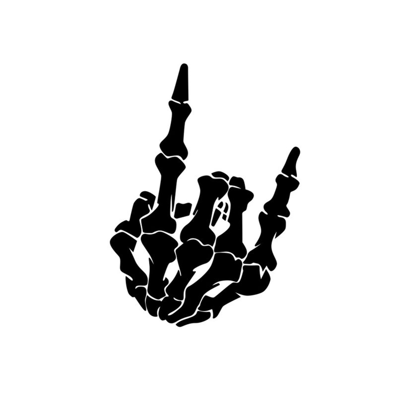 2 PCS Waterproof Skeleton Hand Sticker Vinyl Decal Window Bumper Sticker for Car Hood, Window, Truck, SUV - Image 1