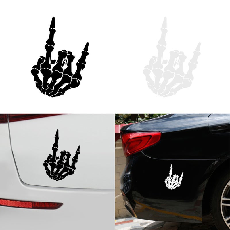 2 PCS Waterproof Skeleton Hand Sticker Vinyl Decal Window Bumper Sticker for Car Hood, Window, Truck, SUV - Image 2
