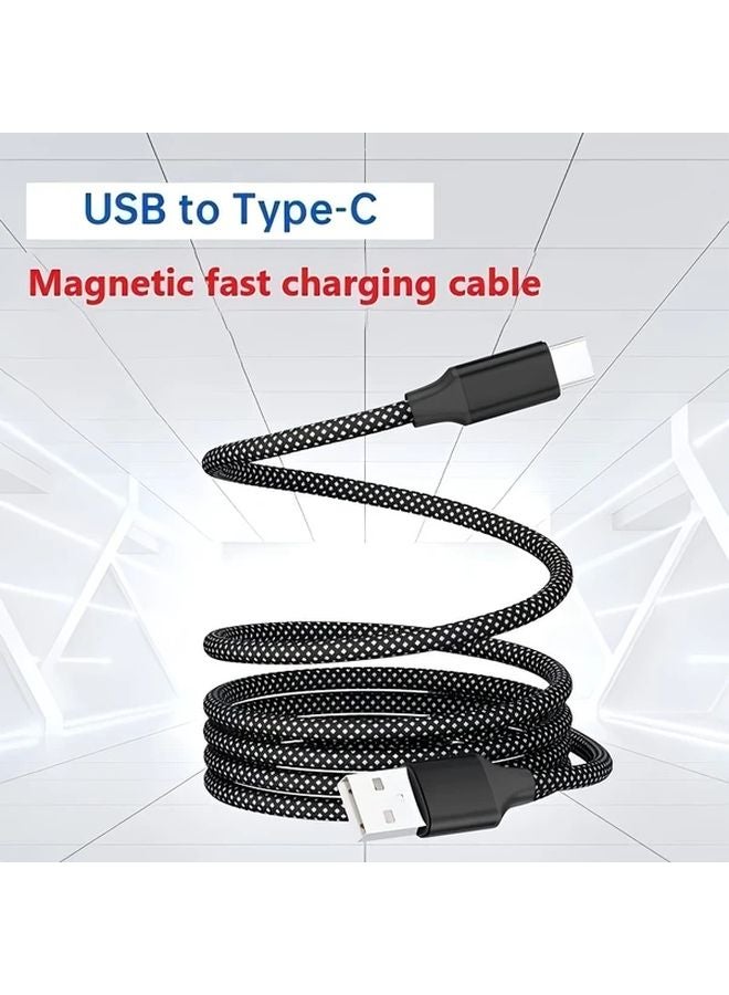 USB C إلى Type C كابل شحن سريع 100W مغناطيسي متين بلمسة نهائية ناعمة من النايلون - Image 1